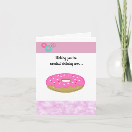 Carte Gâteau Rose Anniversaire le Plus Doux (Devant)