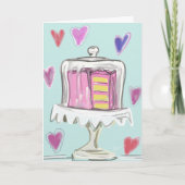 Carte Gâteau sous le verre (Devant)