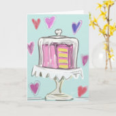 Carte Gâteau sous le verre (Fleur jaune)