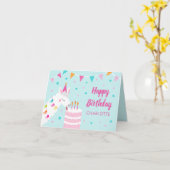 Carte Gâteau tout Llama Fun 3ème Aqua Joyeux Anniversair (Fleur jaune)