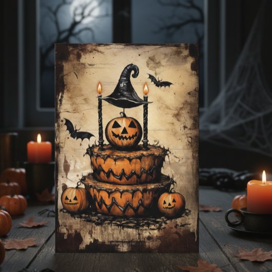 Carte Gâteau vintage d'Halloween