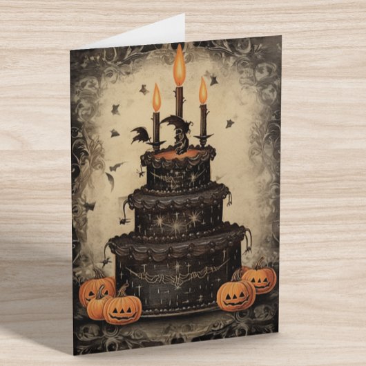 Carte Gâteau vintage d'Halloween
