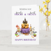 Carte Gâteaux d'anniversaire d'Halloween (Fleur jaune)