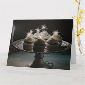 Carte Gâteaux d'anniversaire sur plateau (Fleur jaune)