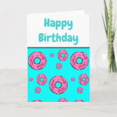 Carte Gâteaux donut rose pour anniversaire (Devant)