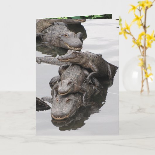 Carte Gator fête d'anniversaire (Fleur jaune)