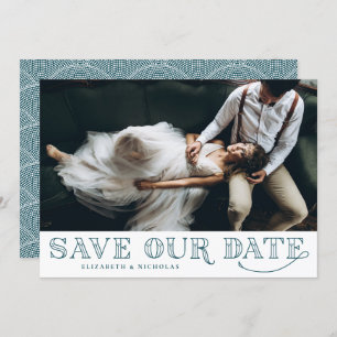 Carte Gatsby Art Déco Typographie Turquoise Enregistrer
