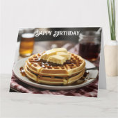 Carte gaufres sur plaque avec sirop et bouton en haut (Devant)