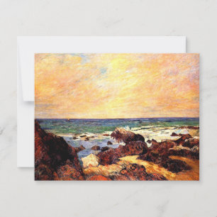 Carte Gauguin - Rochers et mer, 1886, peinture,
