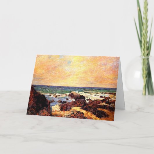 Carte Gauguin - Roches et mer, 1886, peinture, (Devant)