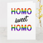 Carte Gay Anniversaire Funny Homo Sweet Homo (Fleur jaune)