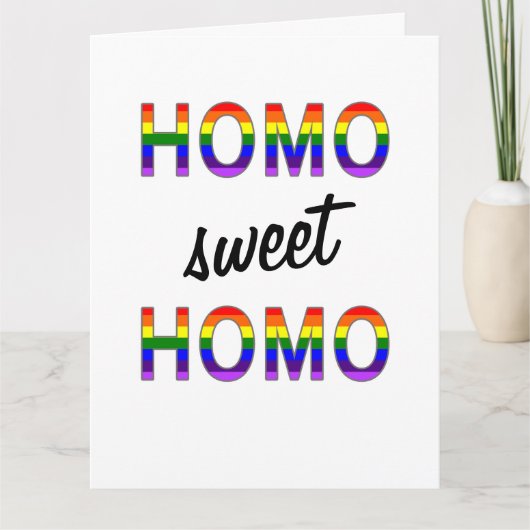 Carte Gay Anniversaire Funny Homo Sweet Homo (Devant)