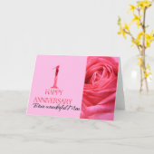 Carte Gay Couple Anniversaire Rose rose (Fleur jaune)