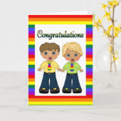 Carte Gay Fiançailles ou Mariage personnalisable (Fleur jaune)