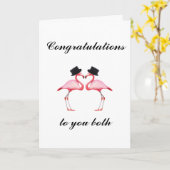Carte Gay Flamingo Wedding (Fleur jaune)