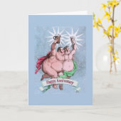 Carte Gay Happy Anniversary Twin Stars (Fleur jaune)