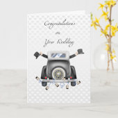 Carte Gay Men, Just Married Congratulations (Fleur jaune)