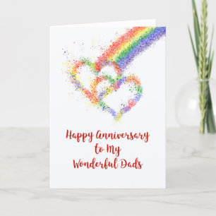 Carte Gay My Dads Parents Anniversaire Coeurs Arc-en-cie