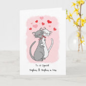Carte Gay Nephew & Mari Valentines Cute Cats (Fleur jaune)