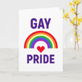 Carte Gay pride | Coeur et arc-en-ciel (Fleur jaune)