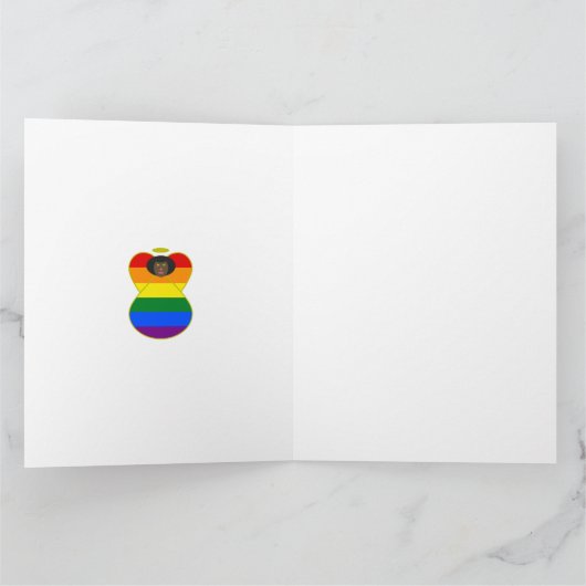 Carte Gay pride Drapeau Noir Ange Noël Personnalisé (Intérieur)