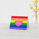 Carte Gay pride LGBTQ Rainbow Flag Love (Fleur jaune)