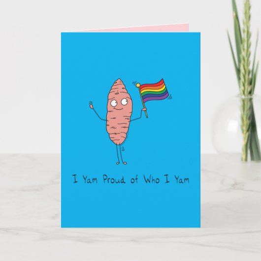 Carte Gay pride LGBTQ Yam Je suis fier (Devant)