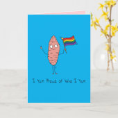 Carte Gay pride LGBTQ Yam Je suis fier (Fleur jaune)