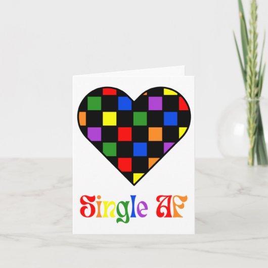 Carte Gay Pride Rainbow Single Af Valentines Day Sarcas (Devant)