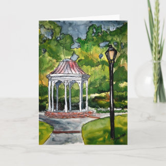 Carte gazebo aquarelle peinture jardin nature