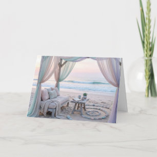 Carte Gazebo de bord de mer pour anniversaire avec canap