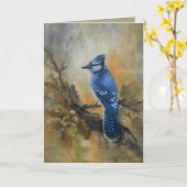Carte Geai bleu "Jaybird" (Fleur jaune)