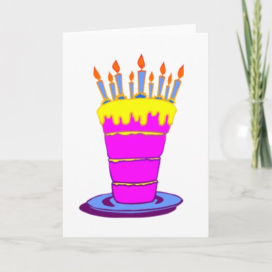 Carte Géant gâteau d'anniversaire rose (Devant)