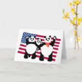 Carte Géant Pandas Note (Fleur jaune)