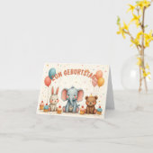 Carte Geburtstagsfreude mit tierischen Freunden (Fleur jaune)