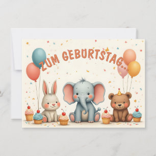 Carte Geburtstagsfreude mit tierischen Freunden