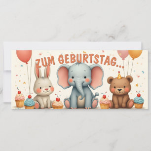 Carte Geburtstagsfreude mit tierischen Freunden