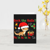 Carte Geck The Halls Leopard Gecko Christmas Pun Pet Own (Fleur jaune)