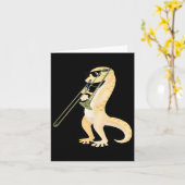 Carte Gecko Drôle Portant Des Lunettes De Soleil Jouant  (Fleur jaune)