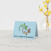 Carte Gecko Funny Anniversaire (Fleur jaune)
