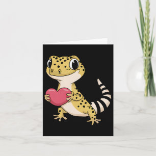 Carte Gecko Léopard Animal Amoureux de la Saint-Valentin