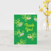 Carte Gecko Lizards Anniversaire Fête Merci Enfants mign (Fleur jaune)