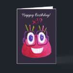 Carte Geek d'aquarelle mignonne Math de personnage de bo<br><div class="desc">Une jolie carte d'anniversaire mathématique avec un dessin aquarelle d'un personnage de bonbons rose geek avec des lunettes qui aime les mathématiques et particulièrement la résolution d'équations. Cette carte mathématicienne d'anniversaire a un message d'accueil avec un texte personnalisable "Joyeux anniversaire !". Ce joli design d'algèbre fera aussi une belle carte...</div>
