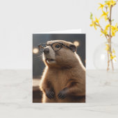 Carte geek de marmotte (Fleur jaune)