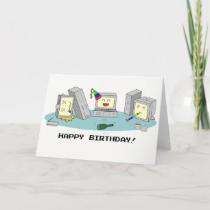 Carte Geeky Computer 'Happy Birthday', LAN Party