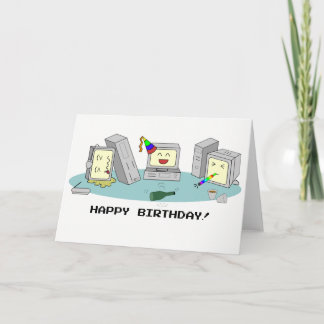Carte Geeky Computer 'Happy Birthday', LAN Party