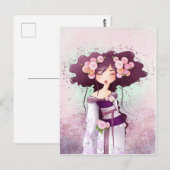 Carte geisha dahlia (Devant / Derrière)