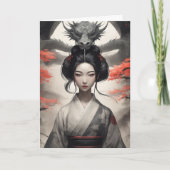 Carte Geisha et Dragon Nouvel An chinois 2024 (Devant)