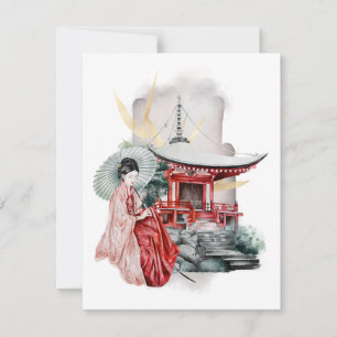 Carte Geisha Girl Artiste japonaise