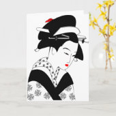 Carte Geisha japonais (Fleur jaune)
